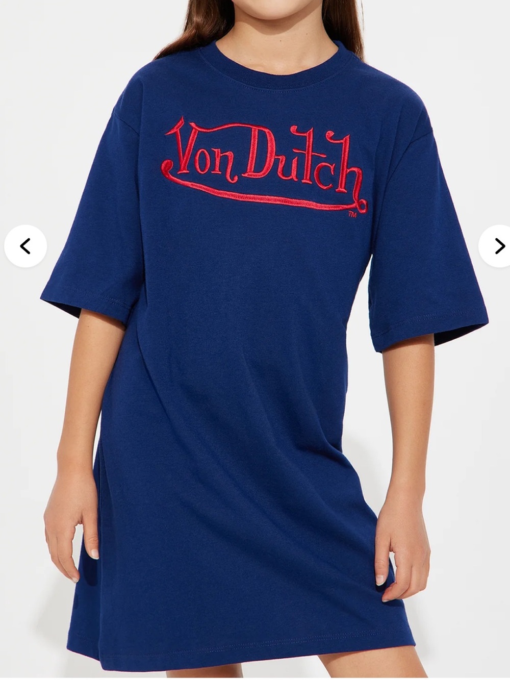 Von Dutch youth girls Embroidered T-Shirt Dress size 14/16